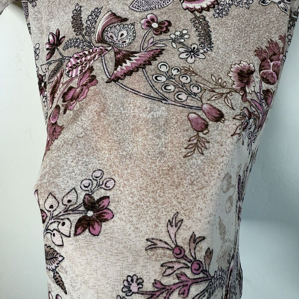 Vintage Womens Fairy Floral Y2k Fitted Sheer Top Sz M Pink Flowers Fairy Grunge — image 6 of 8